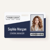 Badge Logo d'entreprise personnalisé Code à barres Photo (Devant)