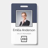 Badge Logo d'entreprise personnalisé Code-barres de base (Avant)