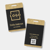 Badge Logo d'entreprise personnalisé Code-barres de base (Avant & arrière)