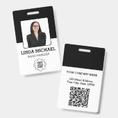 Badge Logo d'entreprise personnalisé Code-barres de base (Avant & arrière)