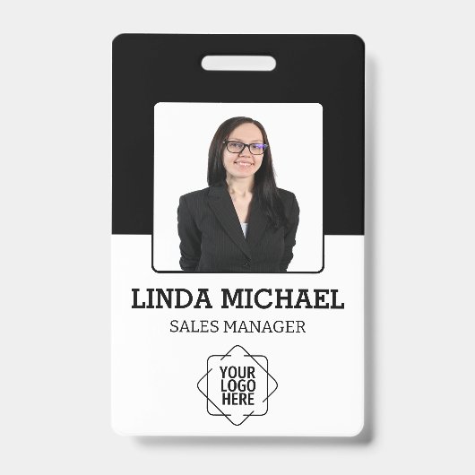 Badge Logo d'entreprise personnalisé Code-barres de base (Avant)