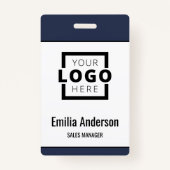 Badge Logo d'entreprise personnalisé Code-barres de base (Devant)