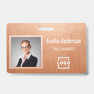 Badge Logo d'entreprise personnalisé Code-barres Photo d
