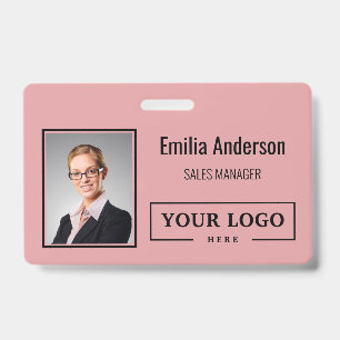 Badge Logo d'entreprise personnalisé Code-barres Photo d