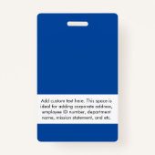 Badge Logo d'entreprise personnalisé et photo de l'emplo (Dos)