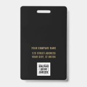 Badge Logo d'entreprise personnalisé Gold Code-barres de (Arrière)