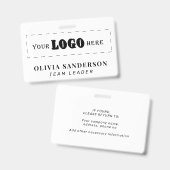 Badge Logo d'entreprise personnalisé, nom de l'employé, (Avant & arrière)