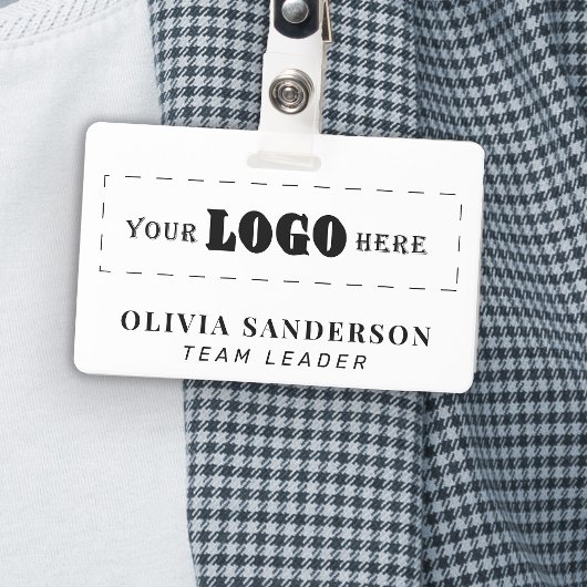 Badge Logo d'entreprise personnalisé, nom de l'employé,