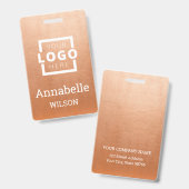 Badge Logo d'entreprise personnalisé Nom de l'employé de (Avant & arrière)