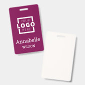 Badge Logo d'entreprise personnalisé Nom de l'employé Ma (Avant & arrière)