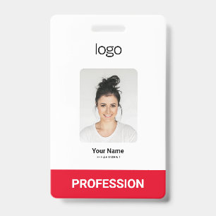 Badge Logo d'entreprise personnalisé, Photo, Code QR Bar