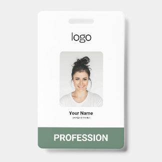 Badge Logo d'entreprise personnalisé, photo, code Qr bar