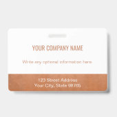 Badge Logo d'entreprise personnalisé Photo de l'employé  (Arrière)