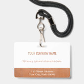 Badge Logo d'entreprise personnalisé Photo de l'employé  (Arrière avec lanière)