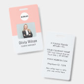 Badge Logo d'entreprise personnalisé Photo de l'employé  (Avant & arrière)