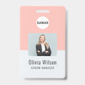 Badge Logo d'entreprise personnalisé Photo de l'employé  (Avant)