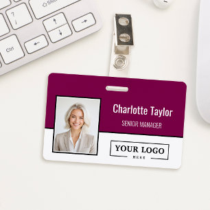 Badge Logo d'entreprise personnalisé Photo d'employé