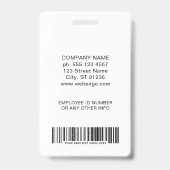 Badge Logo d'entreprise Photo Code-barres Carte d'identi (Arrière)
