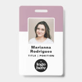 Badge Logo d'entreprise Photo Code-barres Carte d'identi (Avant)