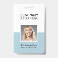 LOGO D'ENTREPRISE PHOTO D'EMPLOYÉ ID PALE BLEU PÂL