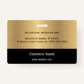 Badge Logo d'entreprise photo Gold Noir (Dos)