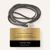 Badge Logo d'entreprise photo Gold Noir (Derrière avec lanière)