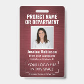 Badge Logo d'entreprise Photo ID Code-barres Bordeaux br (Avant)