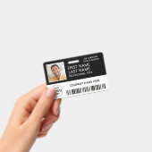 Badge Logo d'entreprise Photo ID Code-barres Noir Nom (Manuel / portable)