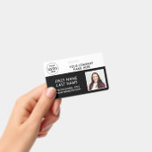 Badge Logo d'entreprise Photo ID Code-barres Noir Nom (Manuel / portable)