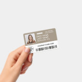 Badge Logo d'entreprise Photo ID Code-barres Tan Nom (Manuel / portable)