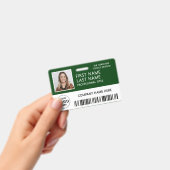 Badge Logo d'entreprise Photo ID Code-barres Vert foncé  (Manuel / portable)