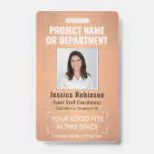 Badge Logo d'entreprise Photo ID Code QR Barcode Faux Cu (Avant)