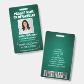 Badge Logo d'entreprise Photo ID QR Code Barre Brushed V (Avant & arrière)