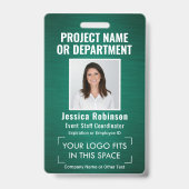 Badge Logo d'entreprise Photo ID QR Code Barre Brushed V (Avant)