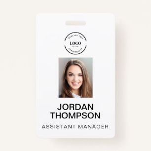 Badge Logo d'entreprise simple Code QR photo de l'employ