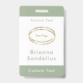 Badge Logo d'entreprise simple moderne vert sauge person (Avant)