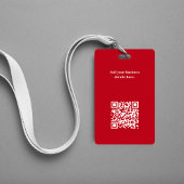 Badge Logo d'entreprise simple photo QR Code rouge
