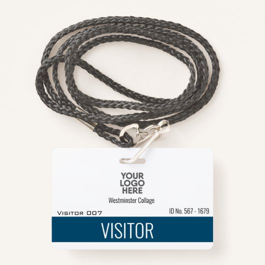 Badge Logo des visiteurs personnalisés Identifiant de l' (Devant avec lanière)