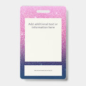 Badge Logo d'ID photo de l'employé de Parties scintillan (Dos)