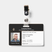 Badge Logo d'identification de l'entreprise personnalisé (Front with Clip)