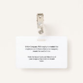 Badge Logo d'identification de l'entreprise personnalisé (Dos avec clip)