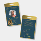 Badge Logo d'identification d'entreprise | Avocat Navy G (Avant & arrière)