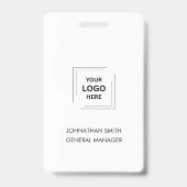 Badge Logo d'identification d'entreprise | Employé perso (Arrière)