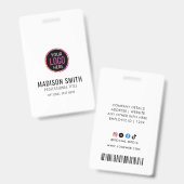 Badge Logo d'identification d'entreprise | Moderne perso (Avant & arrière)