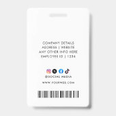 Badge Logo d'identification d'entreprise | Moderne perso (Arrière)