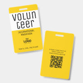 Badge Logo d'identification volontaire Jaune moderne Cod (Avant & arrière)