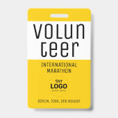 Badge Logo d'identification volontaire Jaune moderne Cod (Avant)