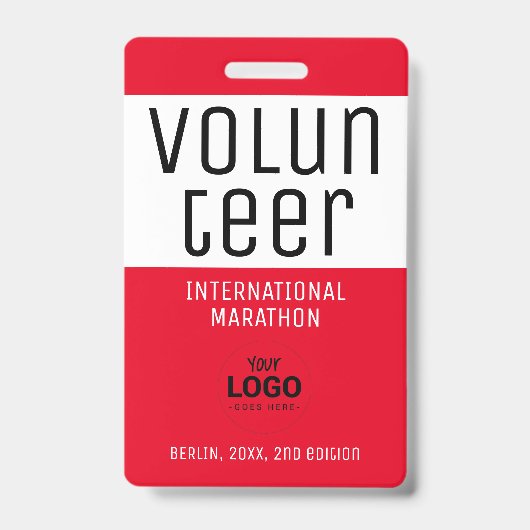 Badge Logo d'identification volontaire rouge moderne Cod (Avant)