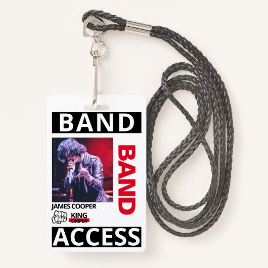 Badge Logo d'impression moderne Nom personnalisé Employé (Devant avec lanière)