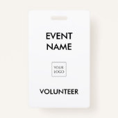 Badge Logo du bénévole Black and White Event (Dos)